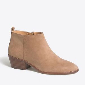 J. Crew outlet tan suede booties.